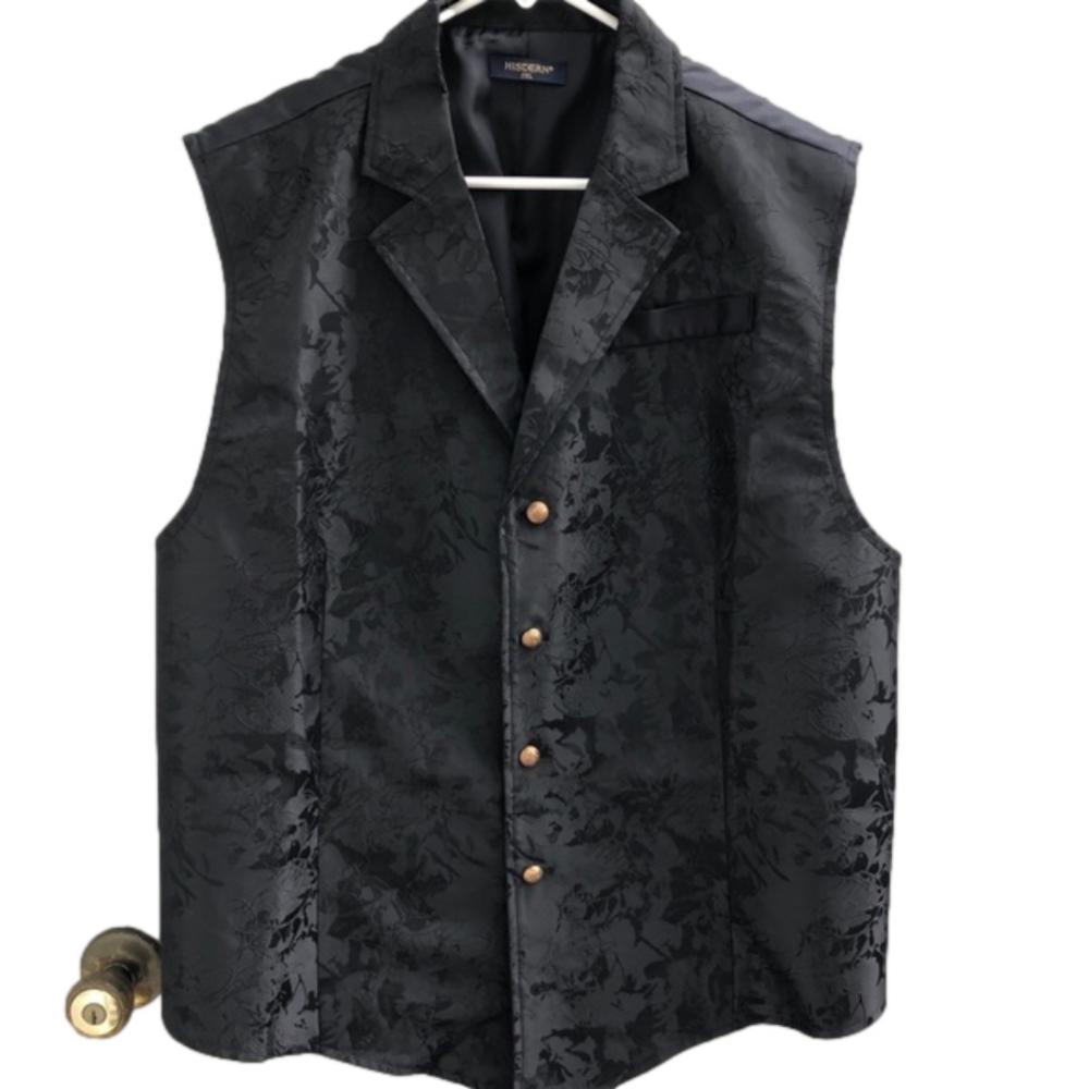 Mens Vest Formal Paisley Jacquard Wedding Party